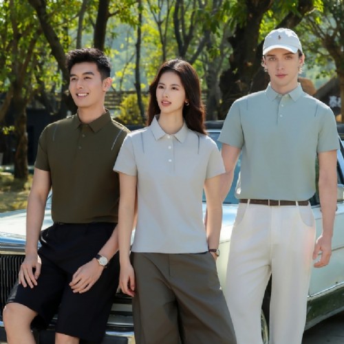 3701#180克迪桑皱无痕锦氨凉感拼色polo衫短袖 3701#180克迪桑皱无痕锦氨凉感拼色polo衫短袖