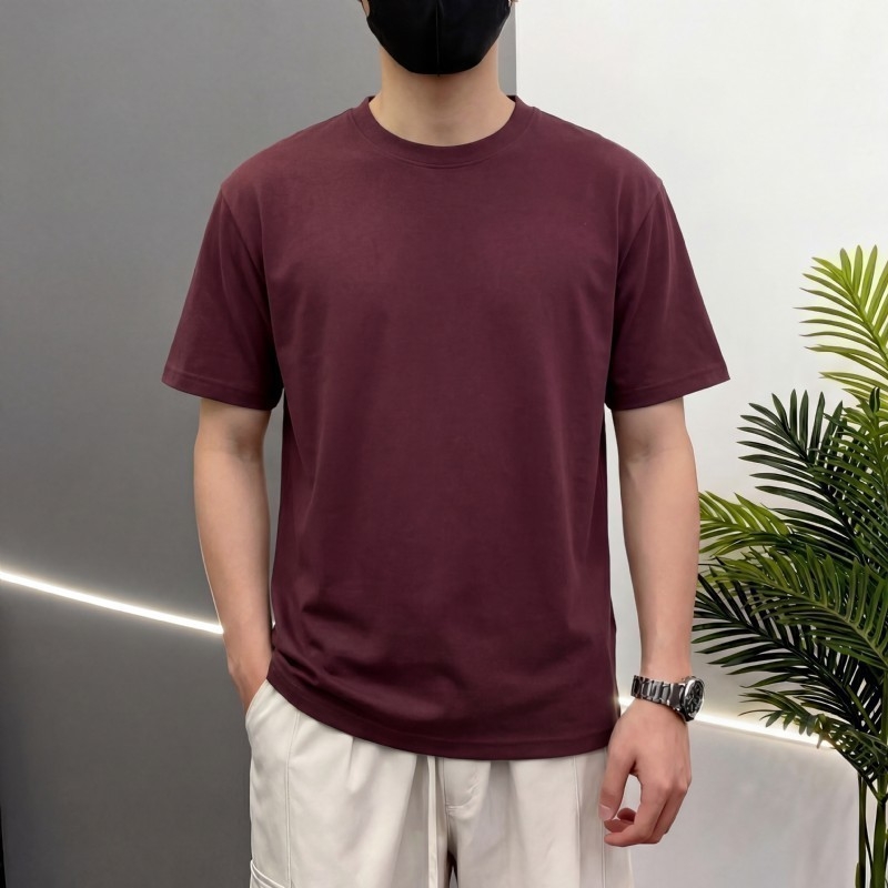 S7230#230克罗马丝光双面布潮牌宽松落肩T恤 S7230#230克罗马丝光双面布潮牌宽松落肩T恤