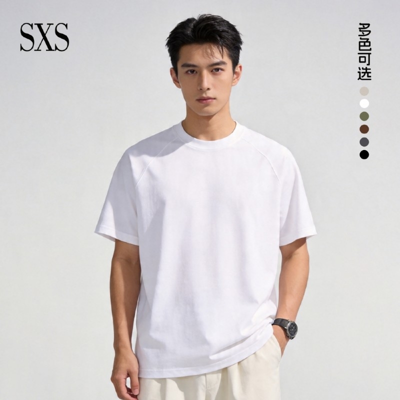 S09#260克凉感结构款拼接宽松T恤 S09#260克凉感结构款拼接宽松T恤
