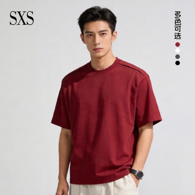 S22#260克凉感拼接结构款宽松版T恤 S22#260克凉感拼接结构款宽松版T恤