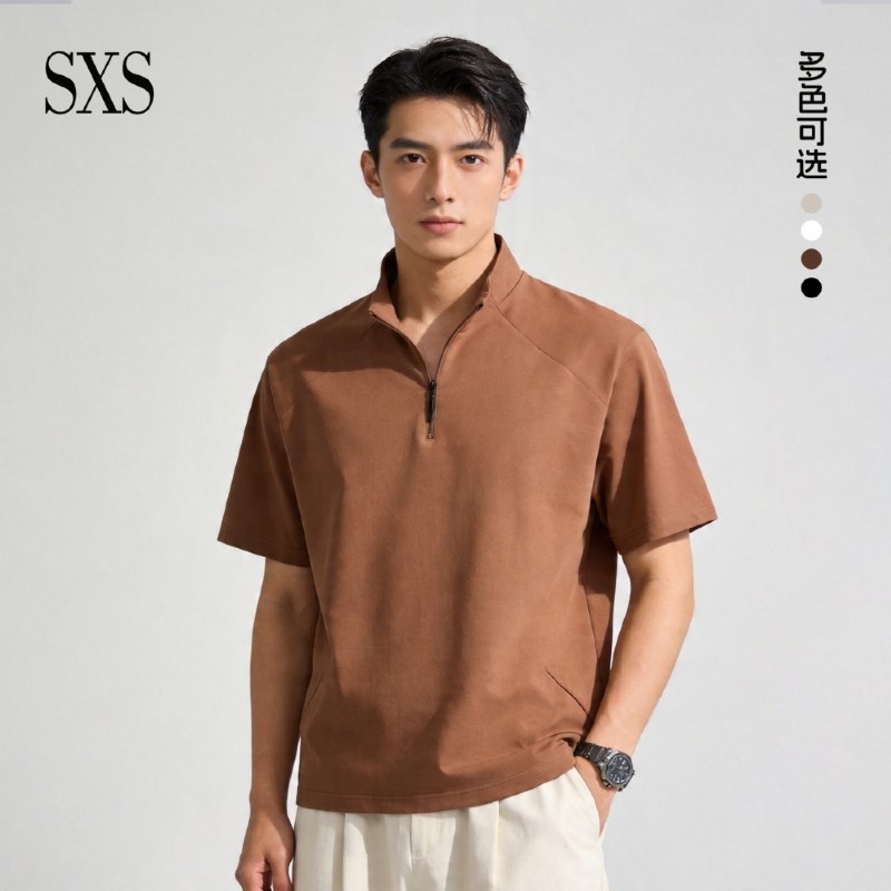S26#260克凉感拉链结构款宽松版T恤 S26#260克凉感拉链结构款宽松版T恤